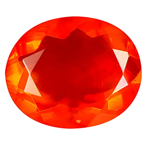 Opale de feu orange naturelle en coupe ovale de 1,53 ct pour création de bijoux uniques