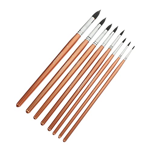 NUOBESTY 8 Piezas Pincel De Acuarela Sombra Marcadores De Pintura Dispensador Pincel Recargable Equipo Arcos De Papel De Acuarela Pintar Pincel De Arte Ergonómico Desenredar Agua Pro Abedul