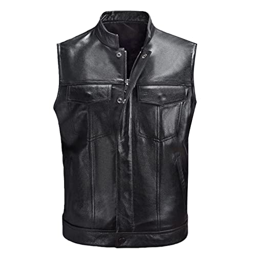 Chaleco de cuero de la PU para hombre ideal para rutas en moto urbanas