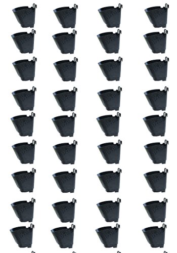 NOVICZ Plastic Vertical Garden/Wall Hanging Pots for Plants (Black) 36 Pieces
