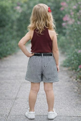 Image of Girl's Solid Cotton Blend Style Top and Shorts Set