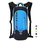 [page_title]-LOCAL LION Fahrradrucksack Skirucksack klein für Damen & Herren 6L Ultraleicht wasserdicht mit Trinksystem für Trinkblase bis 2L - Ideale zum Skifahren | Radsport | Camping blau