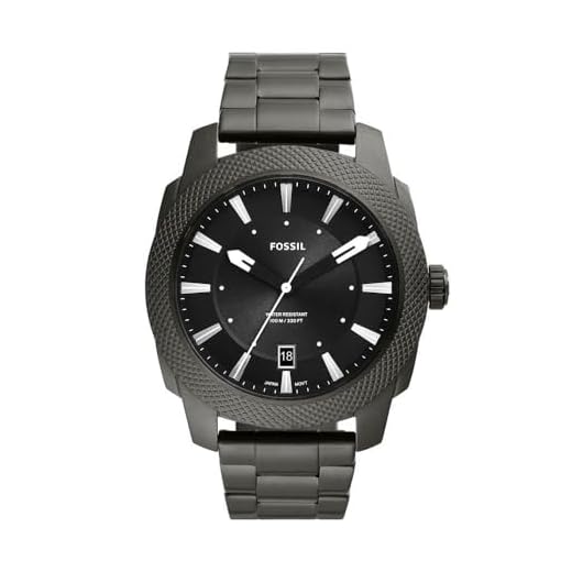 Relógio Fossil Masculino Machine - FS5970/1FN - Grafite com Mostrador Preto