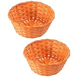 PATKAW 2 Pièces Panier Tissé en Paniers D'oeufs De Pâques Bol De Fruits Récipient De Stockage De Collation Pièce Maîtresse De Table Ferme Décor pour Pain Aux Oeufs Collation Type