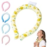 SilverChry Tube de refroidissement réutilisable, anneau de refroidissement portable, soulage les bouffées de chaleur Jaune citron