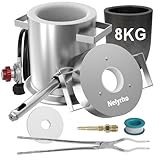 Nelyrho Propan-Schmelzofen-Set aus Edelstahl, 8 kg, mit Tiegel und Zange, komplettes Gießerei-Set für Altmetall, Recycling von Gold, Silber, Kupfer und Aluminium, Schmelzen und Verfeinern