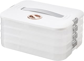 Jonvin 4-Layer Food Storage Containers with Lids Dumpling Storage Box,Good Sealing,Stackable Food Containers