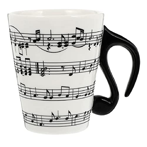 eKsdf Tasse à Café Amusante en Céramique Avec Poignées en Forme de Basses Noires, Porcelaine, Cacao, Cadeau Pour Amateurs de Musique (400 ml)