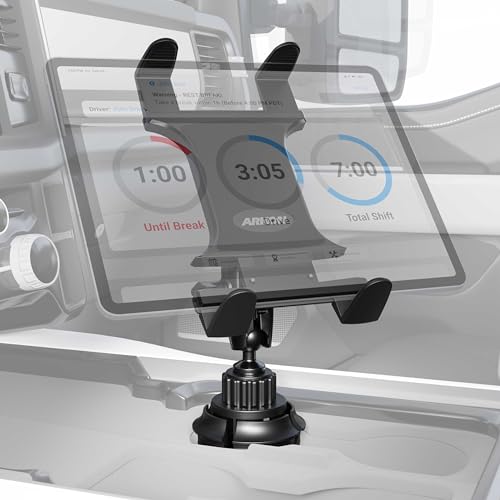 ARKON Mounts Car Cup Holder Tablet Mount | 360-degree Swivel Holder | All-Weather Composite Construction | Adjustable Grip for Customized Fit | Compatible with Tablet Size 7 to 18.4 inches - Thumbnail 4