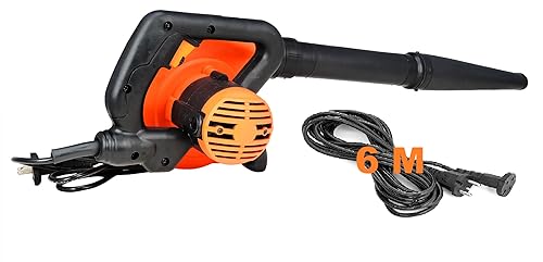JAKMISTER Air Blower, Corded Electric, Variable Speed, Orange, 950W, Portable, Anti-Vibration, Dust Cleaner with 20ft Extension Wire, Heavy Duty, 1.5 kg