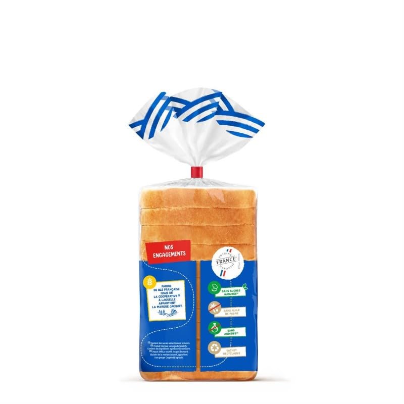 Délicieusement Doré et Moelleux : Pain de Mie Nature Jacquet Crousti Moelleux 730g Un Régal pour le Petit Déjeuner! Secret de Dorure Exquise et Texture Fondante - Le Lot De 4