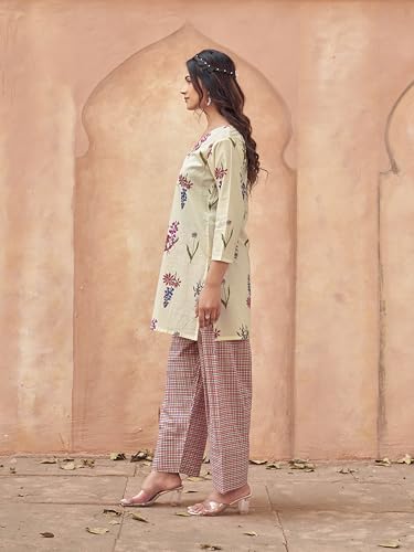 Image of Womanista Women Printed Cotton Kurta Set for Woman | Jaipur Coord Set | Farshi Salwar Suit