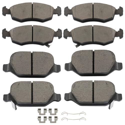 Image of SCITOO D1568 D1569 Front & Rear Ceramic Brake Pads Sets w /Hardware Replacement For Fiat For 500 2012-2017