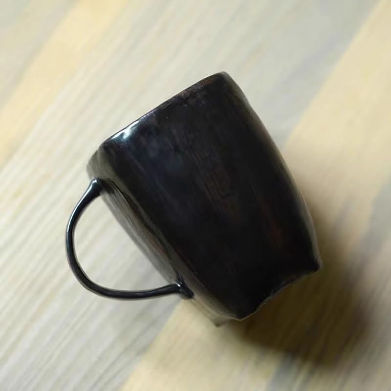 Pottery Coffee Mug Retro Water Tea Cup-Black1