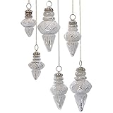 Bauernsilber mit Antik-Finish LOBERON® Weihnachtsschmuck 6er Set Belle, Glas, Messing, H/Ø ca. 14/7 cm , antikweiß