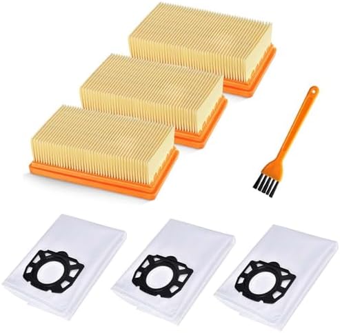 Bestlymood 3 PIèCES SéRies Aspirateur Remplacement du Filtre pour KARCHER Plissé Plat MV4 MV5
