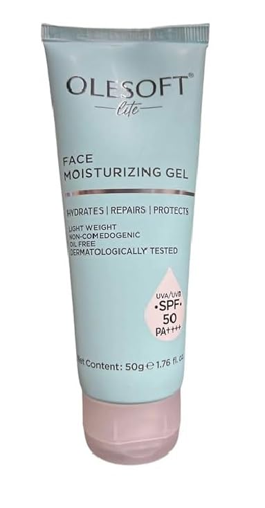Olesoft Lite Gel, For Face Moisturizing Gel, SPF 50+++, Light Weight, Oil Free, UVA & UVB For All Skin Typ, 50gm