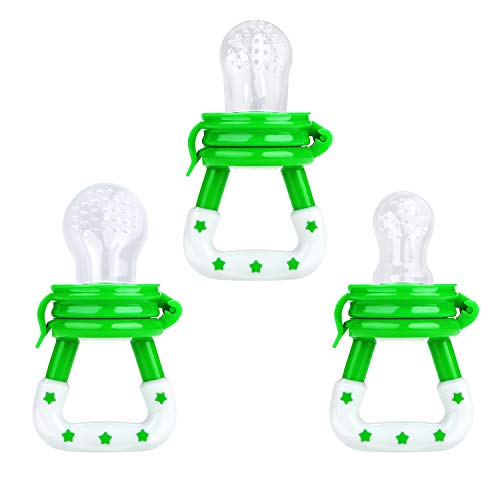 Baby Fresh Food Feeder 3Pcs Fruit Silicone Nipple Teething Toy Reusable Aching Gums