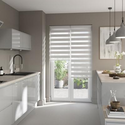 Store Enrouleur Jour/Nuit Elin 2 Blanc cassé 90 x 240 cm GoodHome