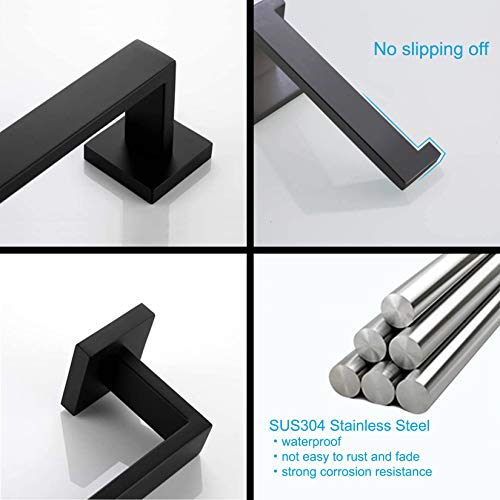 Toallero de baño negro de 5 piezas para renovar tu hogar con estilo moderno 7