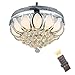 Wentylator sufitowy Crystal Light Luksusowy składany wentylator sufitowy Lampa z wentylatorem z pilotem Do salonu sypialni i jadalni (Size : L)