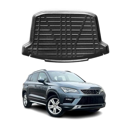 OMAC Bandeja Maletero Alfombrilla Compatible con Seat Ateca 2016-2024 Negro Goma TPE 1Pza