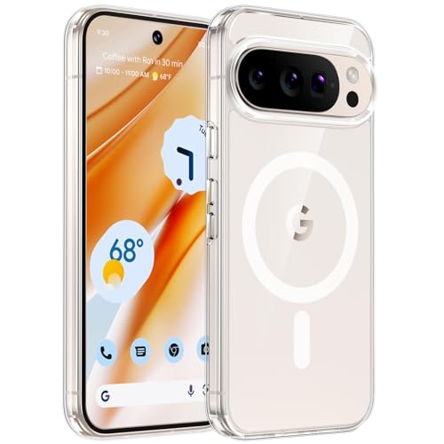 TAURI für Google Pixel 10 Pro XL Hülle 6 8 Kompatibel mit MagSafe Schutz nach Militärstandard [Anti-Vergilbung] Stoßfest Magnetisch Handyhülle - Durchsichtig