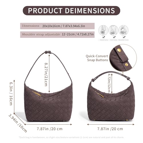 Suede Shoulder Bag for Women Top Handle Small Tote Bags Luxury Vegan Suede Handbag3