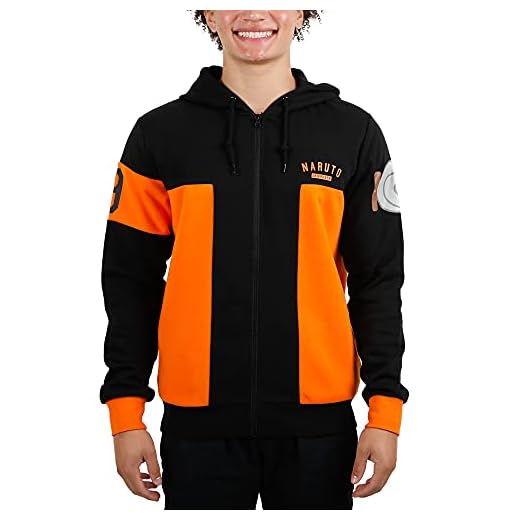 Naruto Shippuden Anime Cartoon Cosplay Men's Zippered Hoodie Sweatshirt-M
