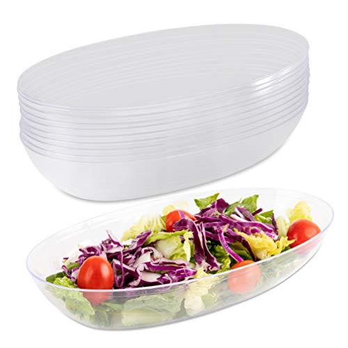 Impressive Creations Plastic Salad Bowl | 42 Oz. (Pack of 10) â€“ Heavyweight Disposable Clear Salad Bowl â€“ Durable and Reusable Party Supply Bowl â€“ Perfect Dinnerware â€“ Small
