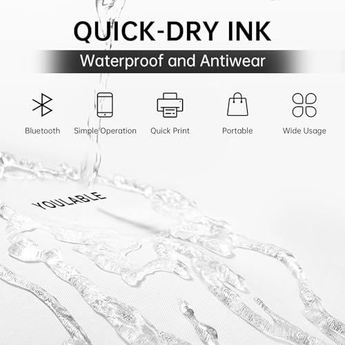 Image of Portable Mini Handheld Inkjet Label Printer with Quick-Dry Ink Bluetooth Wireless Smart Printing Machine Logo QR Code Barcode PrintInd for Canvas Plastic Glass Wood and Metal Material