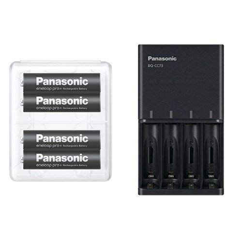【Amazon.co.jp限定】パナソニック エネループ 単4形充電池 4本パック 大容量モデル eneloop pro BK-4HCD/4SA + 急速充電器 BQ-CC73AM-K セット