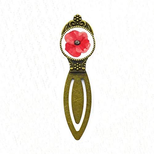 Marque-page rétro fleur de maïs rouge aquarelle idée cadeau pour lecteur