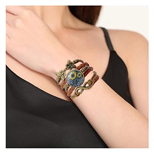 Gmamasim Home Sunflower Gifts Sunflower Leather Bracelet For Women Teen Girls You Are My Sunshine Boho Bracelets For Wife Daughter Mom Birthday Friendship Bracelets Gifts For Her #TOP4