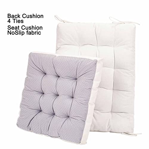 Pomiu Rocking Chair Cushion, Chair Cushions, Premium Tufted Back And Seat Cushion Non Skid Slip, Chair Pads For Indoor Home, Kitchen, Desk Chair, Dining Chairs (Ivory White, Fabric 1) #TOP2
