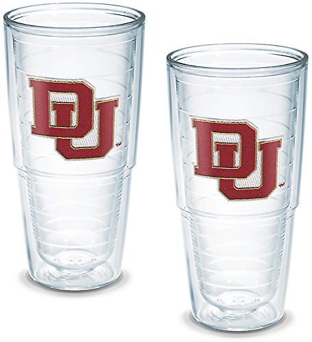 Tervis Denver University Emblem Tumbler, Set of 2, 24 oz, Clear