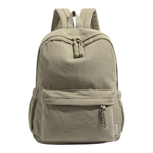 Zaino alla moda unisex pratico zaino spazioso con tasche per organizzazione casual borsa per libri perfetto per donne e ragazze da viaggio elegante tasche in velluto a coste grande zaino da trekking