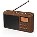 Produktbild DAB/DAB Plus/FM Radio, Klein Digitalradio Tragbares Batteriebetrieben, Mini Radio Digital Akku & Netzbetrieb Kofferradio, USB-Ladekabel (Holzeffekt)