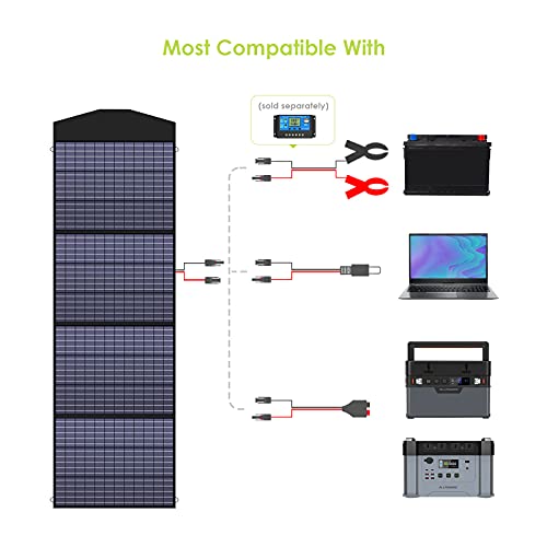 Allpowers Sp033 200W Portable Solar Panel 18V Foldable Solar Panel Kit With Mc-4 Output Waterproof Ip66 Solar Charger For Rv Laptops Solar Generator Van Camping Off-Grid #TOP2