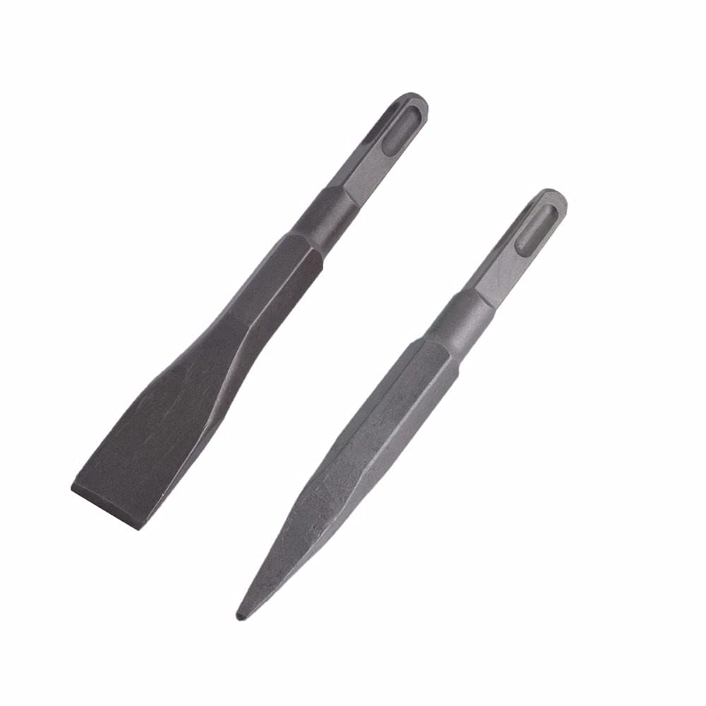 Broca de martillo eléctrico rotatorio de 14x160 mm, plano y puntiagudo, para trabajar la madera, piedra de pared de hormigón, juego de 2 piezas de cincel
