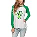 Maglietta da Donna Casual Casual per Il Giorno di San Patrizio Maglietta Casual a Maniche Lunghe o Collo Stampata Casual alla Moda Pantaloni Eleganti Taglie Forti (XXL,Army Green)