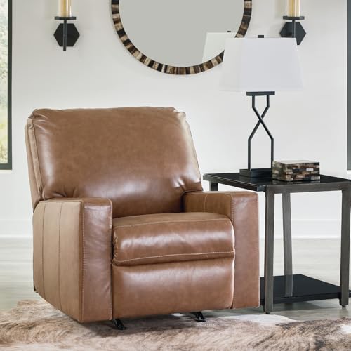 Image of Signature Design by Ashley Bolsena Leather Rocker Recliner Chair, Caramel