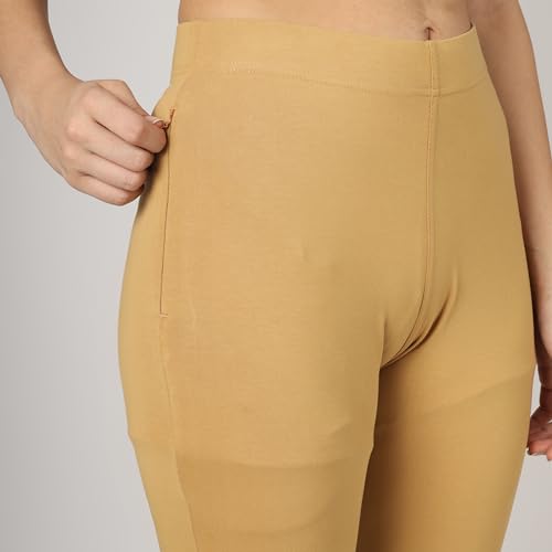 Image of ON&ON Women's Cotton and Lycra Stretchable Slim Fit Straight Pant | Trouser for Casual Wear and Office Wear