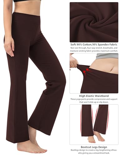 Image of BUBBLELIME 29 inch /31 inch /33 inch /35 inch /37 inch 3 Styles Women's High Waist Bootcut Yoga Pants Basic /Side Pockets Tummy Control Workout Flared