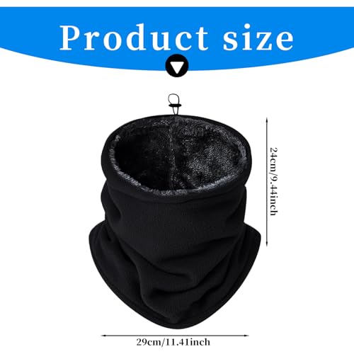 Schlauchschal Herren,Loop Schal Herren Damen Winter Motorrad Fahrrad,Fleece Halswärmer Kälteschutz Halstuch Schlauch Skifahren,Winddicht Thermo Hals Loopschal Halsschlauch für Outdoor (Schwarz)
