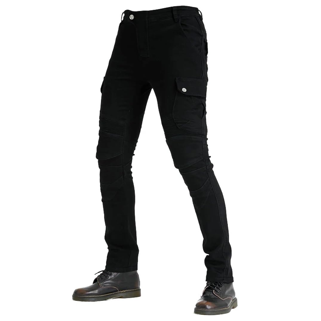 Hombre Moto Jeans Motocicleta Pantalones con Forro Protector de Aramida
