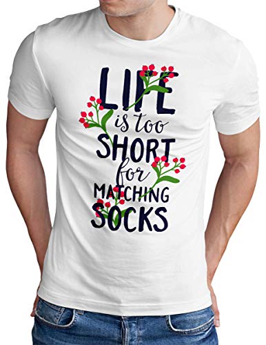 T-shirt pour homme OM3 blanc grande taille 5XL avec motif slogan