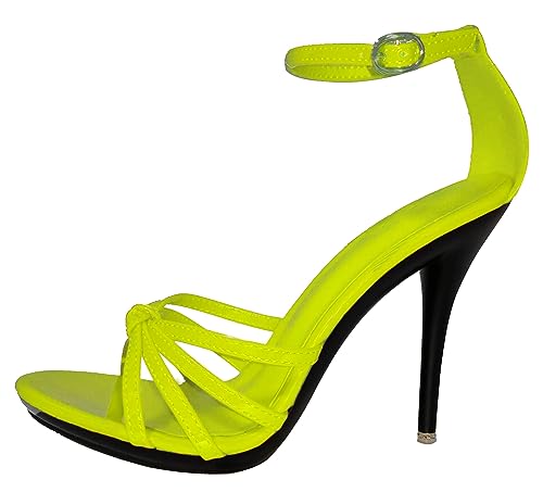 Sandales à talon aiguille TM007 en jaune de 10.5 cm pour femmes en taille 41