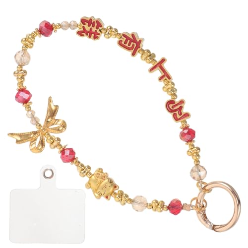 Correa para teléfono de caballo y Maneki Neko, pulsera multicolor para móvil