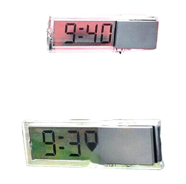 Mini Digital Car Electronic Clock Transparent LCD Display Digital Watch with Sucker Universal Car Decor image 3